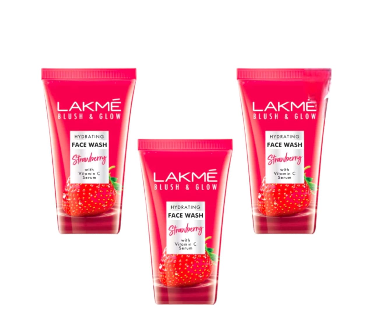 Lakme Blush And Glow Strawberry Freshness Face Wash Pack Of Three 